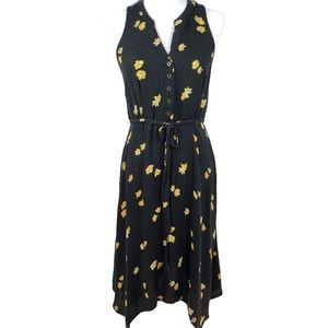 Floral Sleeveless Midi Dress M